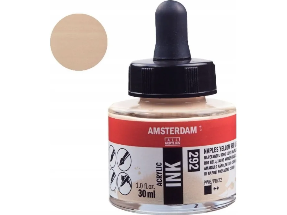 Amsterdam Acrylic Ink Bottle Naples Yellow Red Light 292