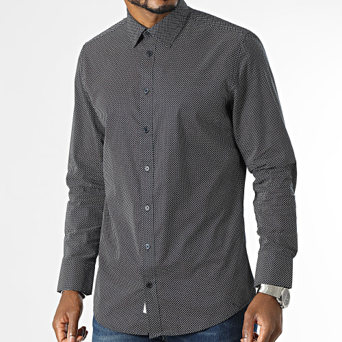 Chemise Manches Longues Slim Soho Bleu Marine