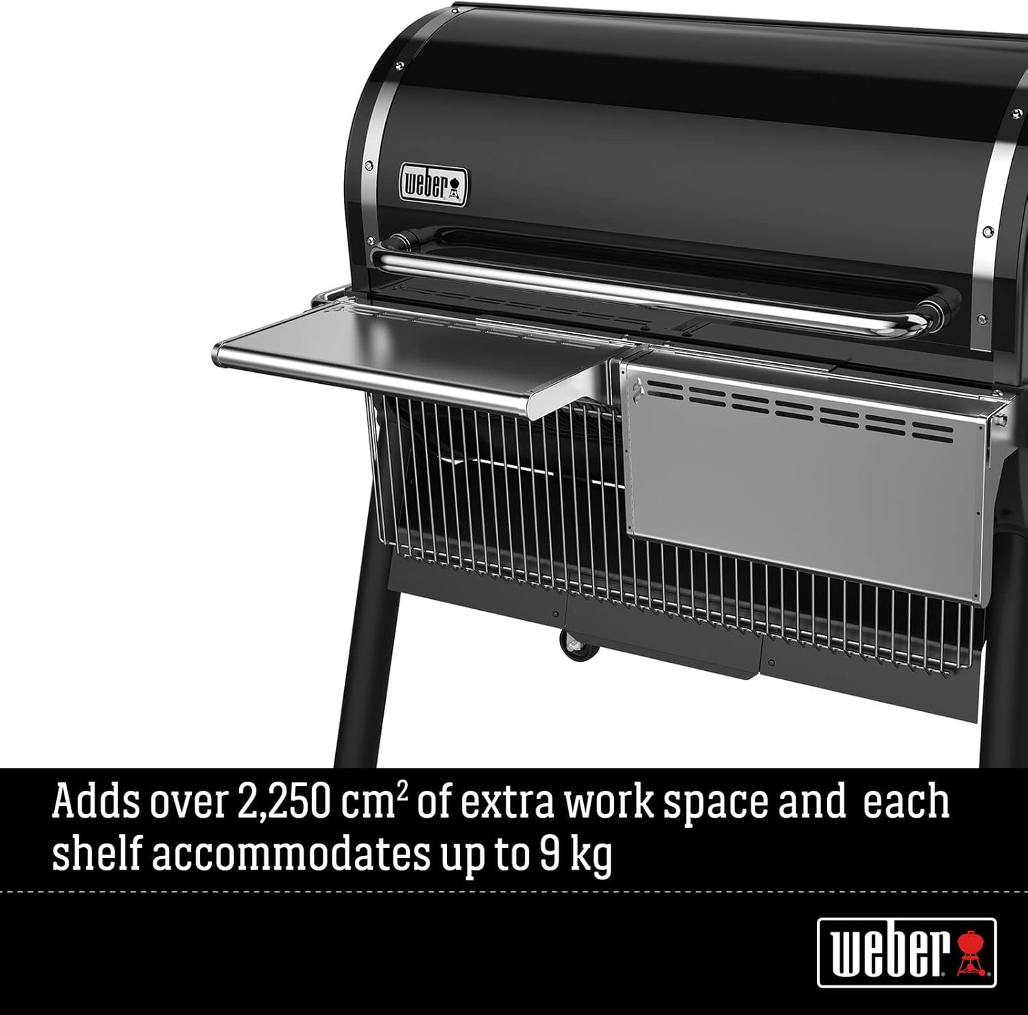 Weber SmokeFire EX6 - EPX6 Fronttisch - abklappbar, zusätzliche Ablagefläche für Grillgut, einfache Montage - Silber (7003)
