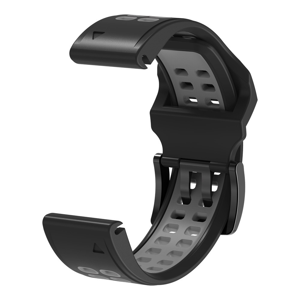 Garmin Fenix 7X Solar Ersatz Silikon Armband Dual Color (Gelenkumfang: 180-220mm) - Schwarz / Grau
