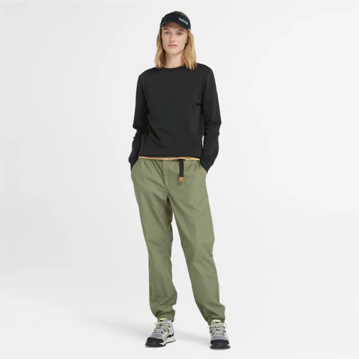 Sweat à col rond et envers brossé pour femme en noir
