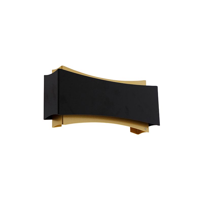 Moderne wandlamp zwart met goud - Plats