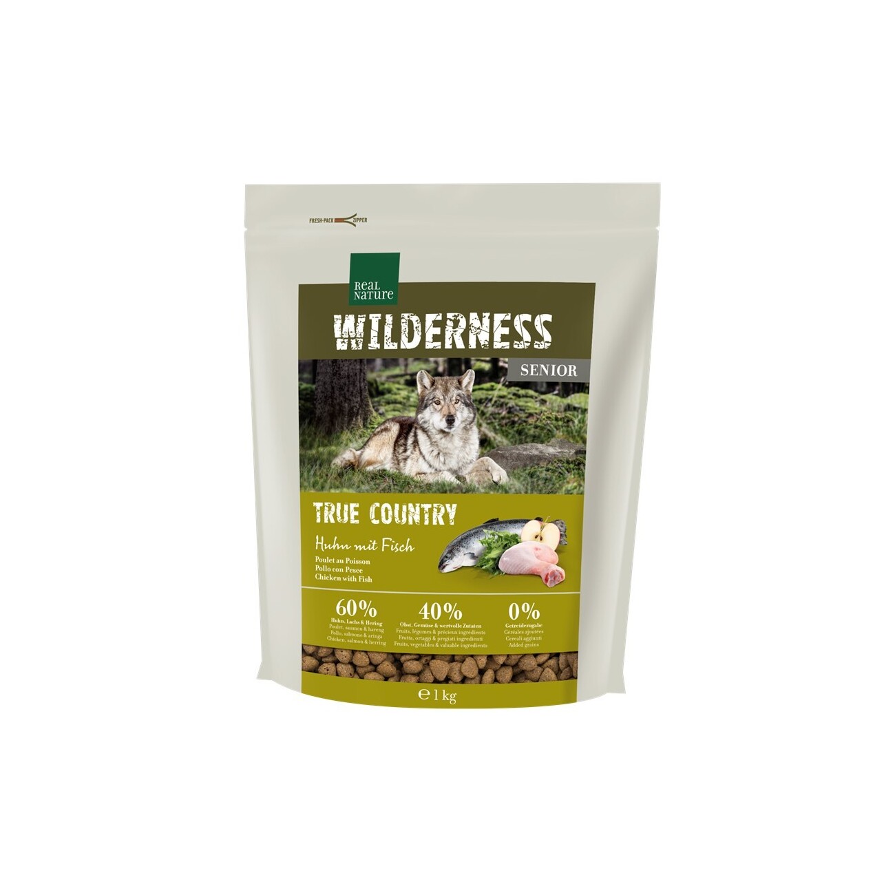 REAL NATURE WILDERNESS Trockenfutter Hund, Senior, True Country Huhn mit Fisch 1 kg