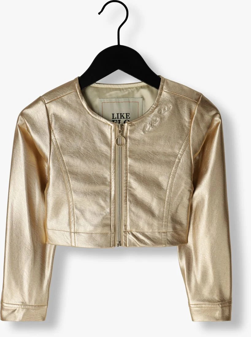 LIKE FLO gouden like flo jack imi leather jacket no collar