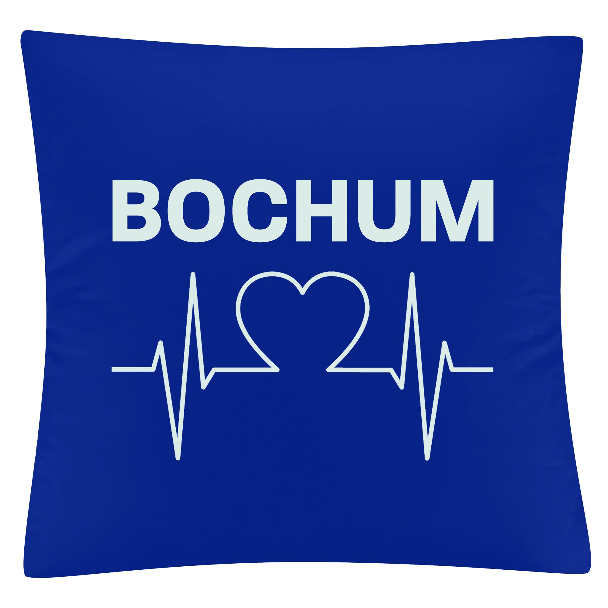 multifanshop® Kissenbezug - Bochum - Herzschlag - Druck weiß