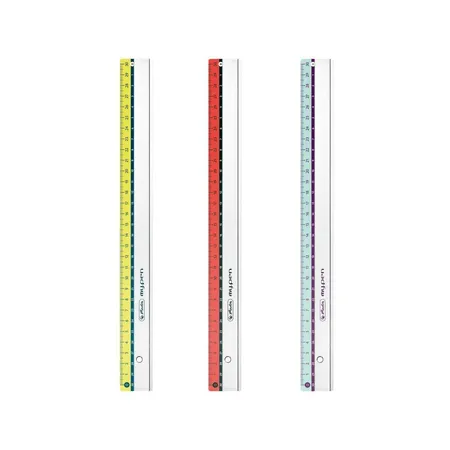 Herlitz Lineal my.pen 30 cm, 3 Stück je 1x rot, türkis, grün