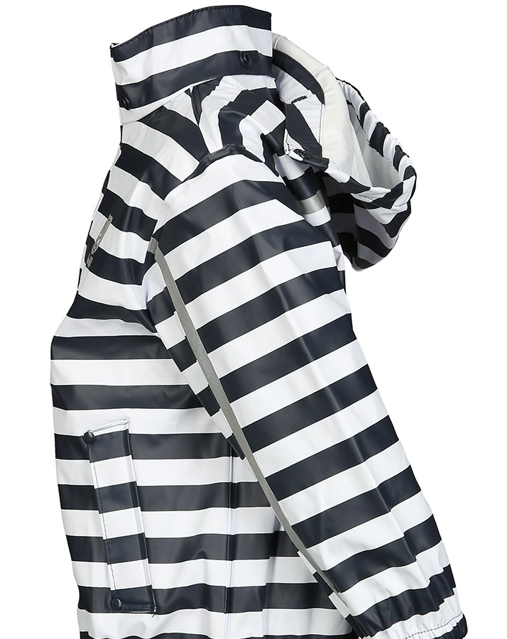 Regenjacke STRIPES ALLOVER mit abnehmbarer Kapuze in navy/weiß