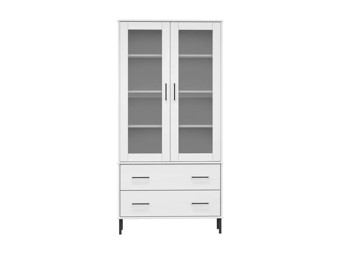 Bibliothèque avec pieds en métal Blanc 85x35x172,5 cm Bois OSLO