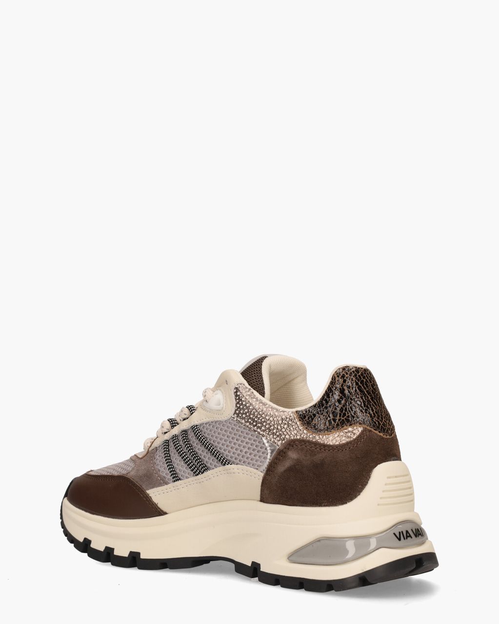 Via Vai Liz Dae Donkerbruin/Taupe Damessneakers