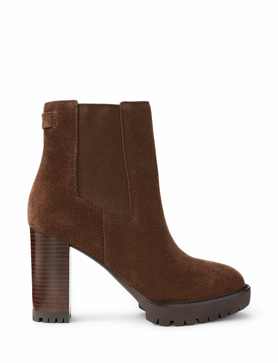 LAUREN RALPH LAUREN<br>Botas de tornozelo de camurça com salto Layne