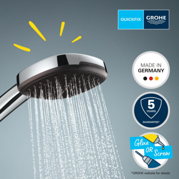 Grohe Douchesysteem Vitalio Comfort 250 Douchesysteem vierkant met omstelling, Max. 8,0L/M Bij 3 Bar Chroom - hartafstand kraan 15 cm
