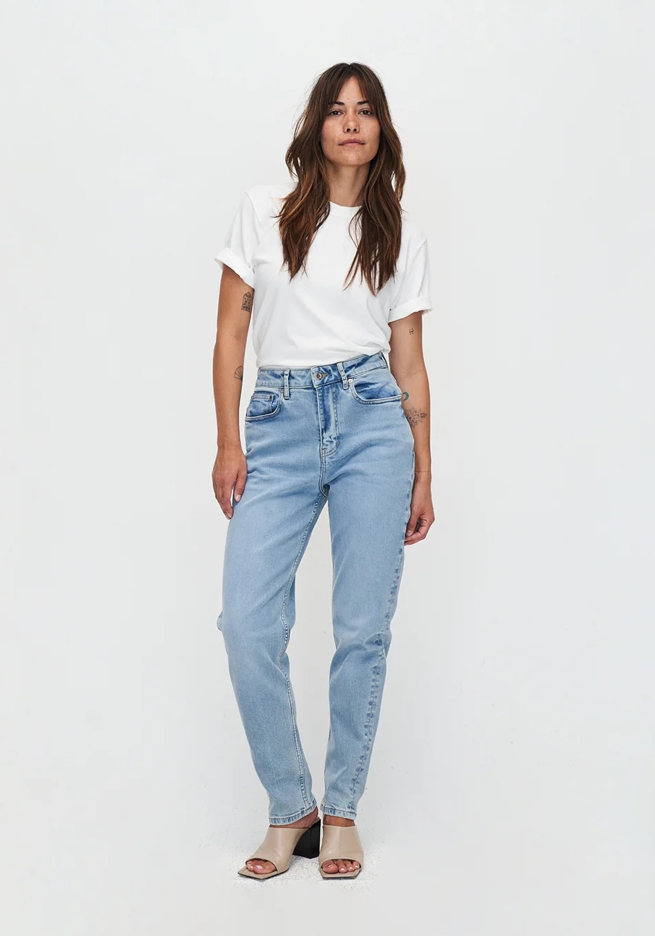 Kuyichi Damen-Jeans Nora Mom Fit Bright Blue