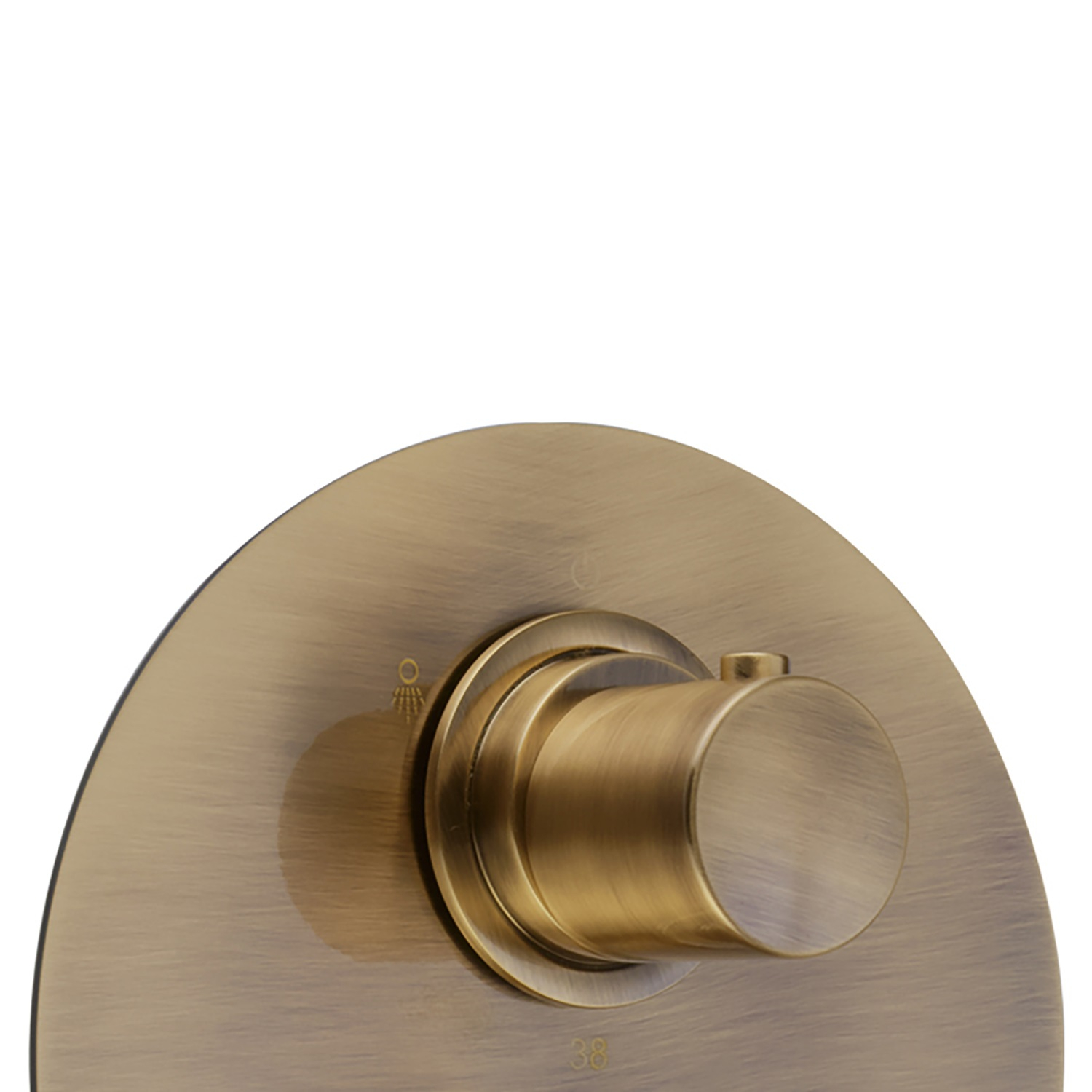 Salenzi Giro inbouwthermostaat met afbouwdeel rond geborsteld messing