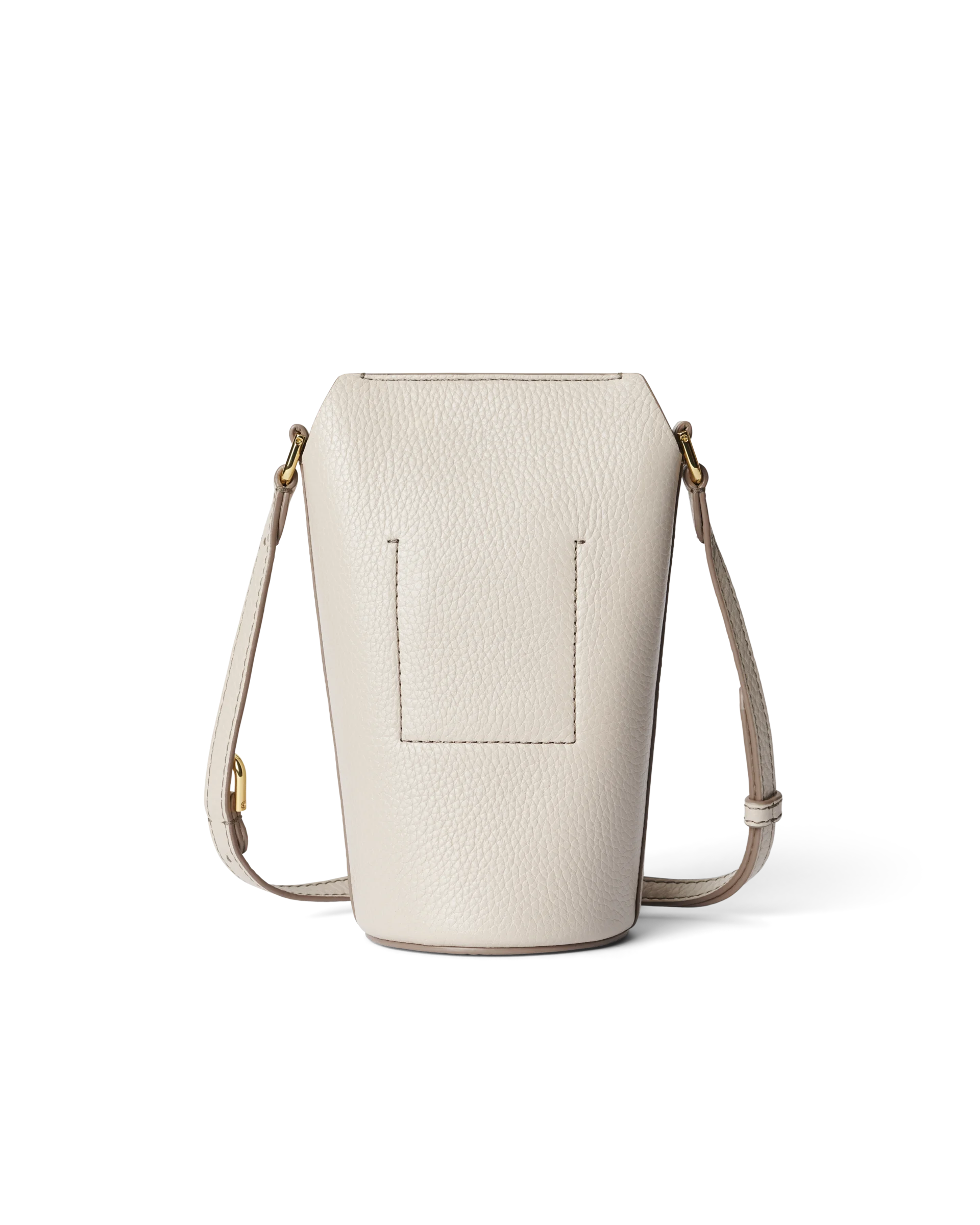 ECCO Pot Bag Umhängetasche aus Leder Beige 20,5X13,5X9,5 cm