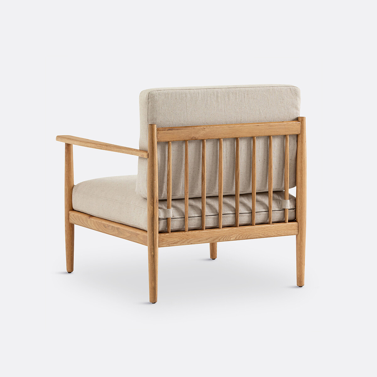 LA REDOUTE INTERIEURS<br>Poltrona vintage em carvalho e algodão/linho, Malora