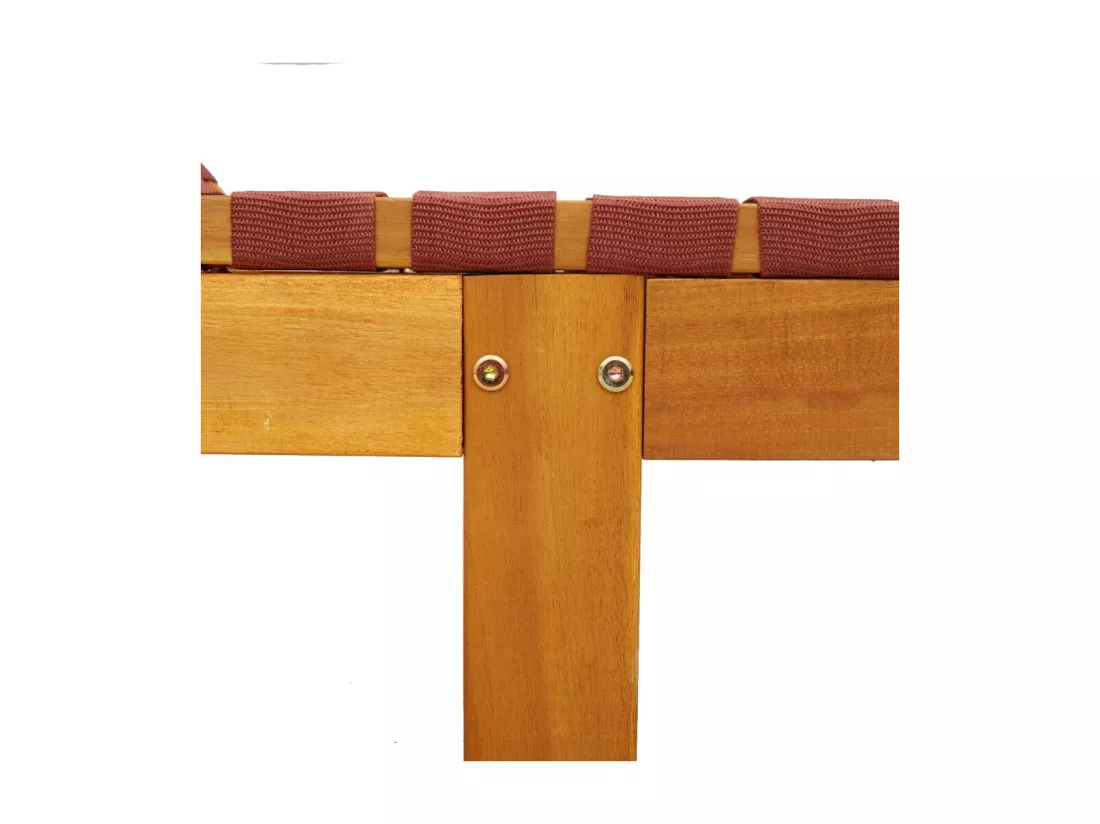 Chaises longues lot de 2 avec table rouge bois massif d'acacia