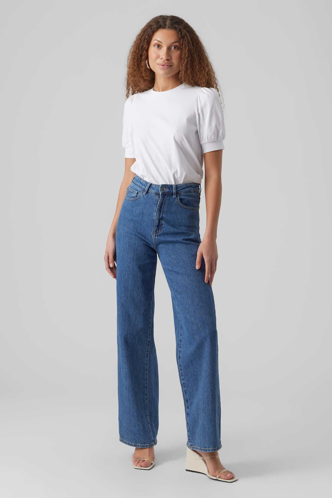 Blusa de algodão com mangas bufantes - Branca