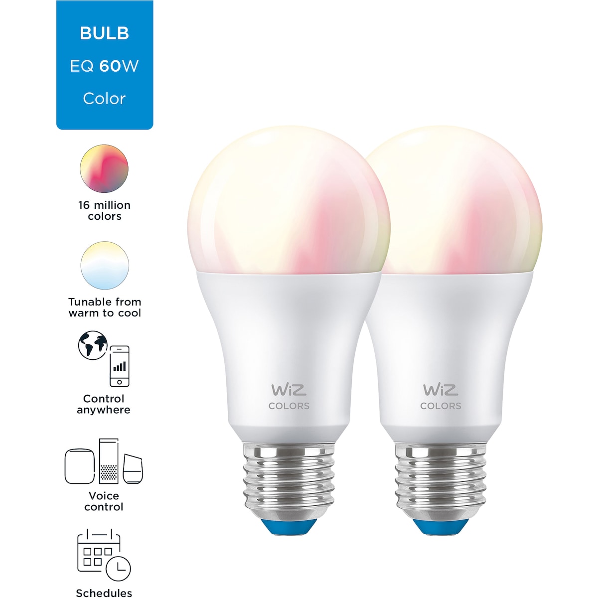 Wiz Connected Light LED-pære 60W A60 E27 RGB