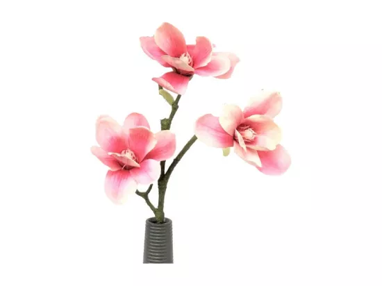 ~Fleur artificielle magnolia haut de gamme cimetière tissu rose 70cm
