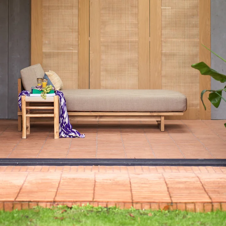HKliving - Teak Outdoor Daybed, botanical