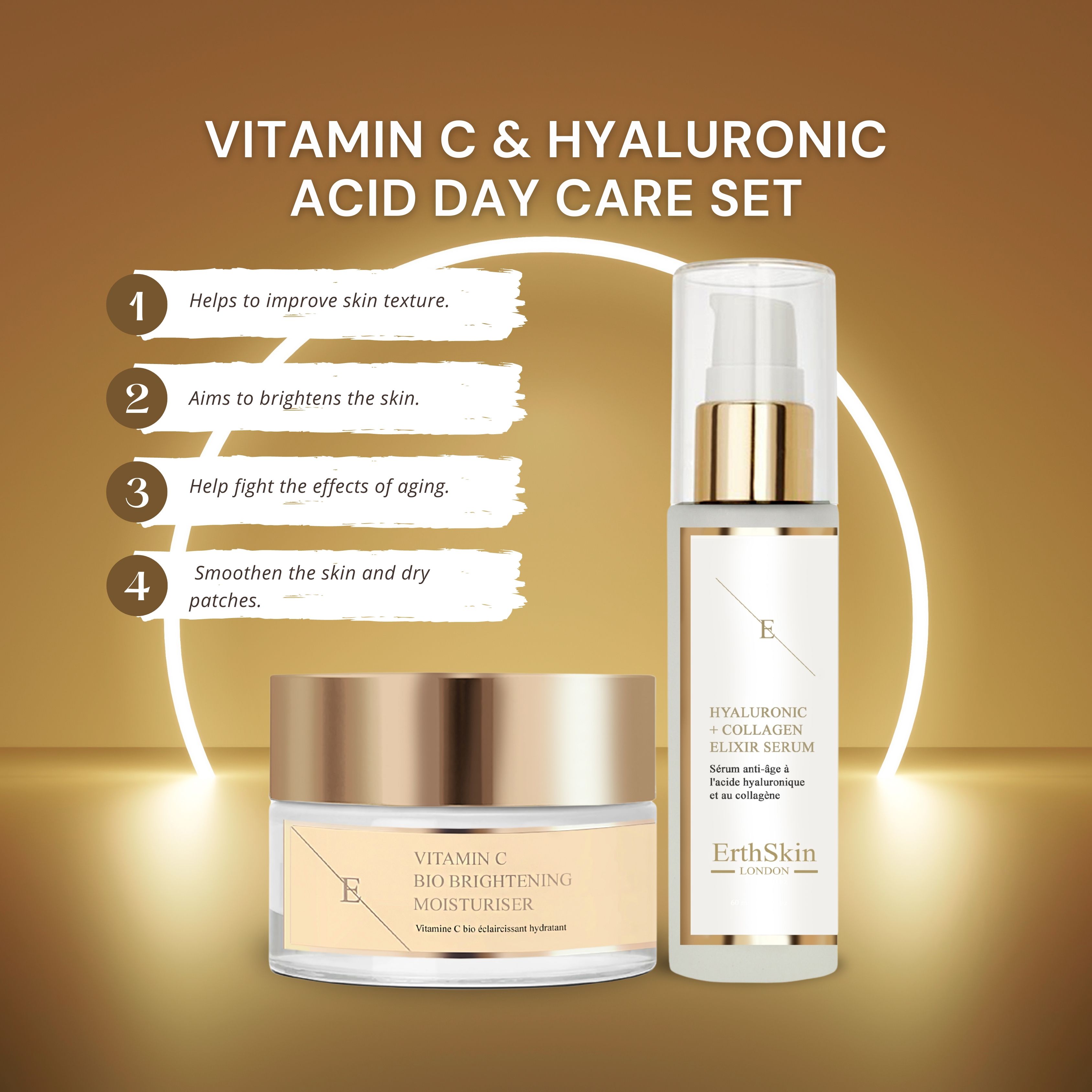 Erth skin london Vitamin C Tagescreme + Kollagenserum Set