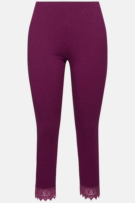 7/8-Leggings, Saumspitze, Biobaumwolle