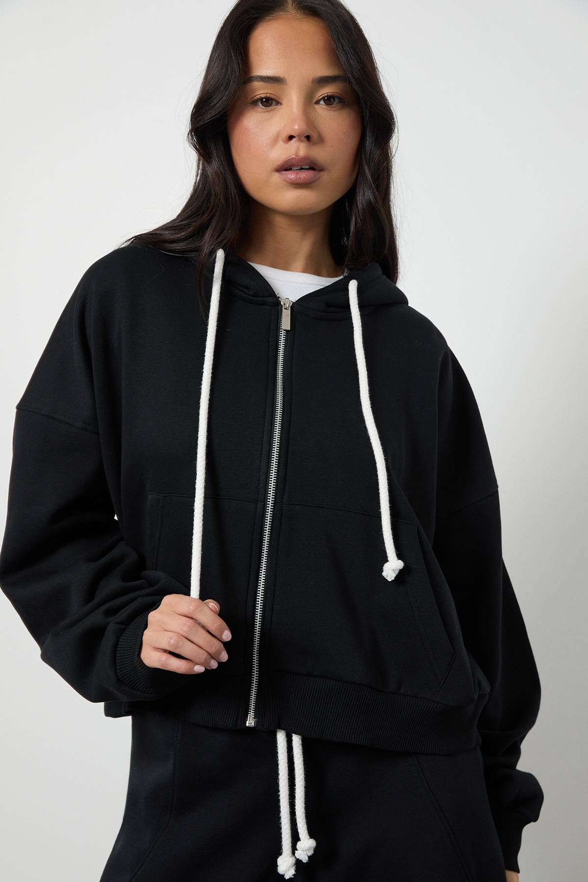 boohoo Survêtement à Casynthétiqueche Oversize avec Cordon de Serrage Contrasté