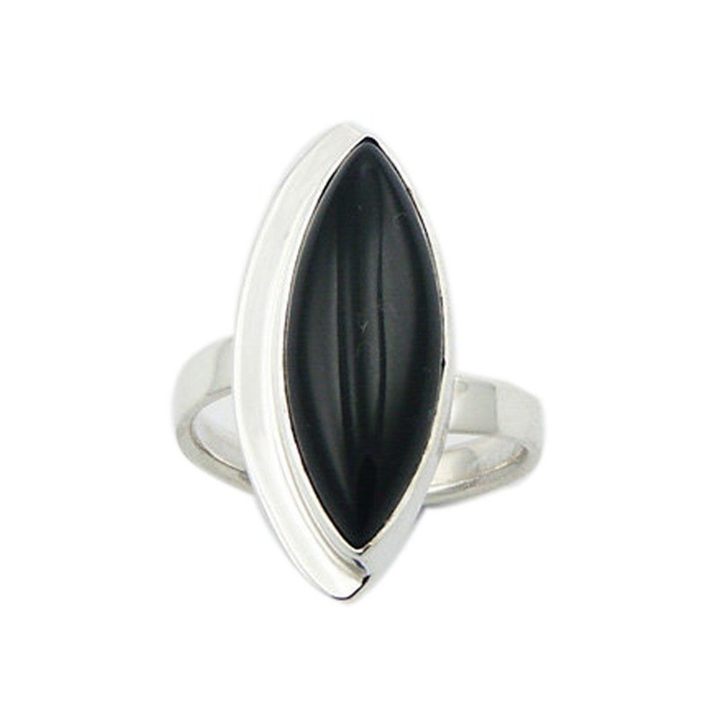 Bague argent agate noire