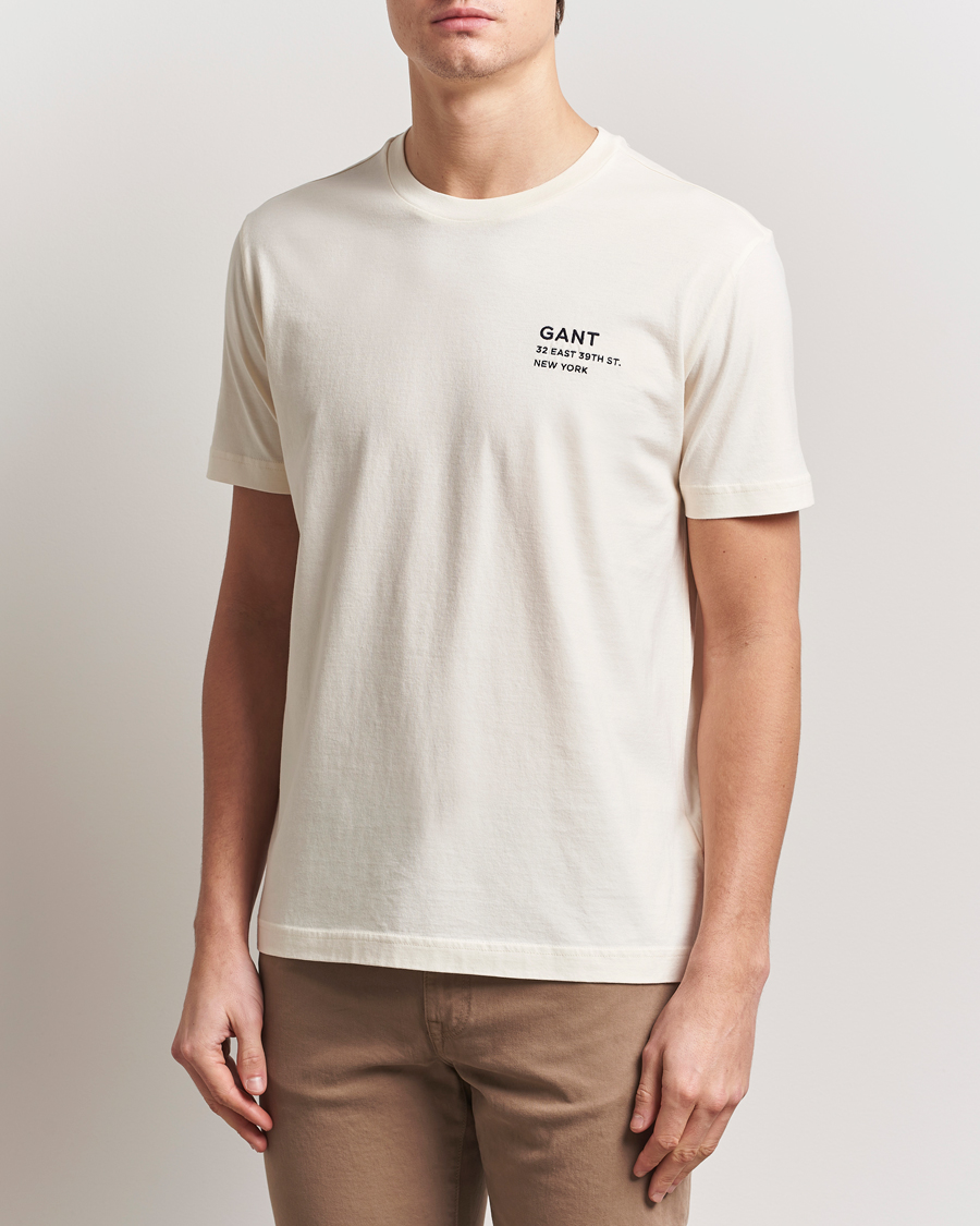 GANT Small Graphic Crew Neck T-Shirt Cream
