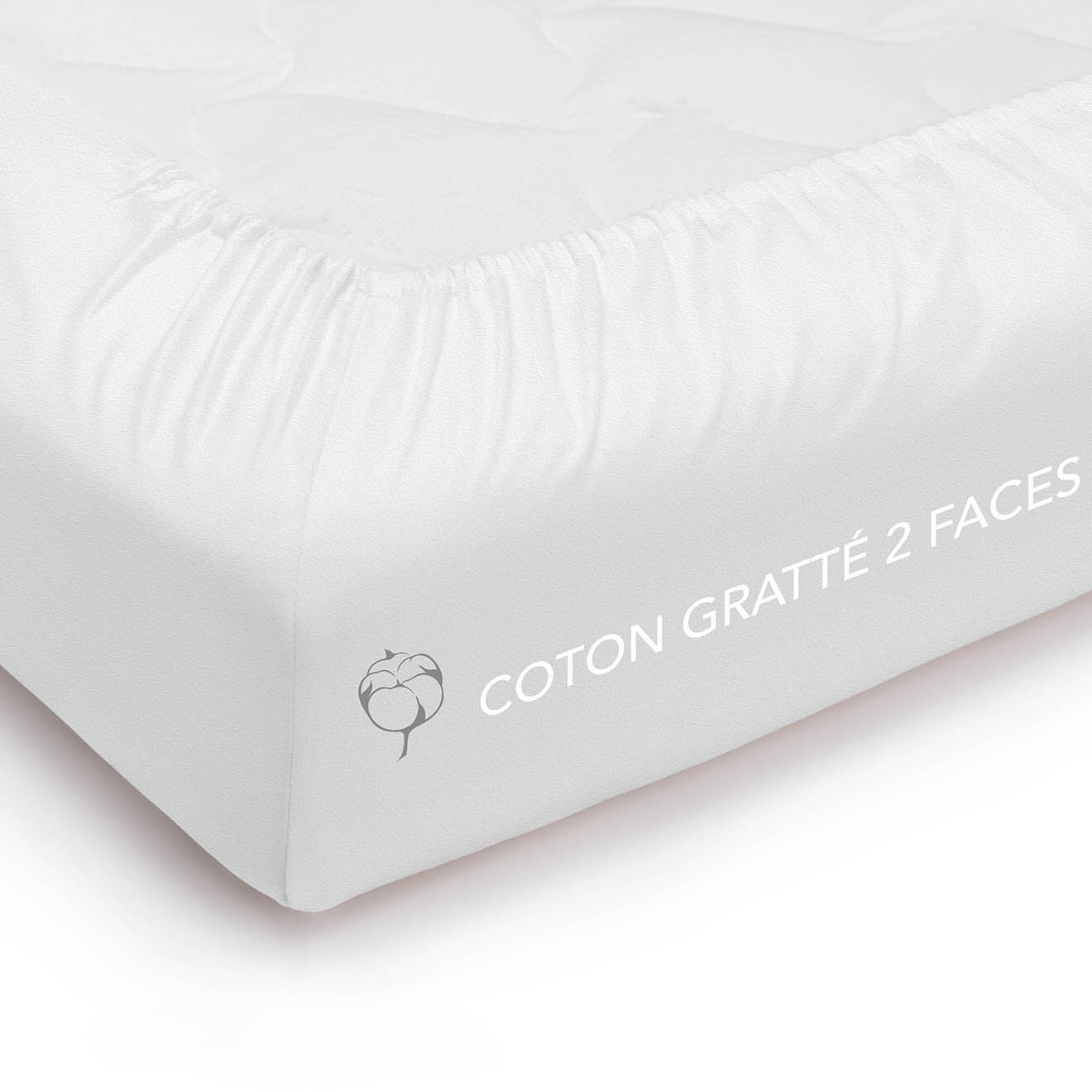 Perle de Coton Protège-matelas Della blanc