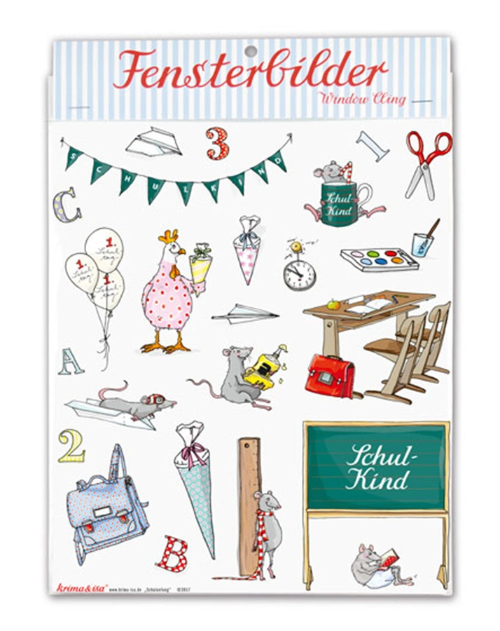 Fensterbilder SCHULKIND in bunt