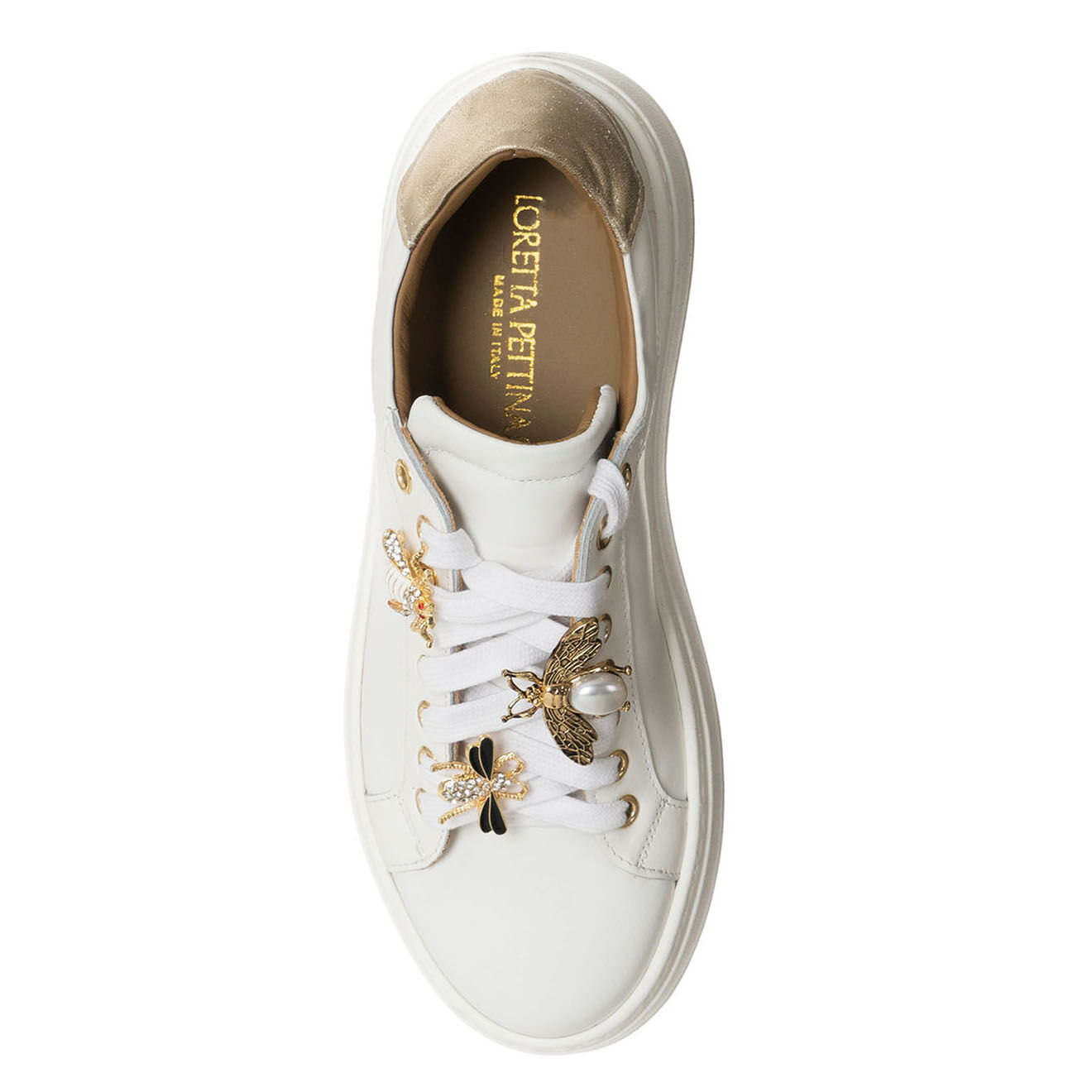 Loretta Pettinari Sneakers en Cuir Ezzi blanches