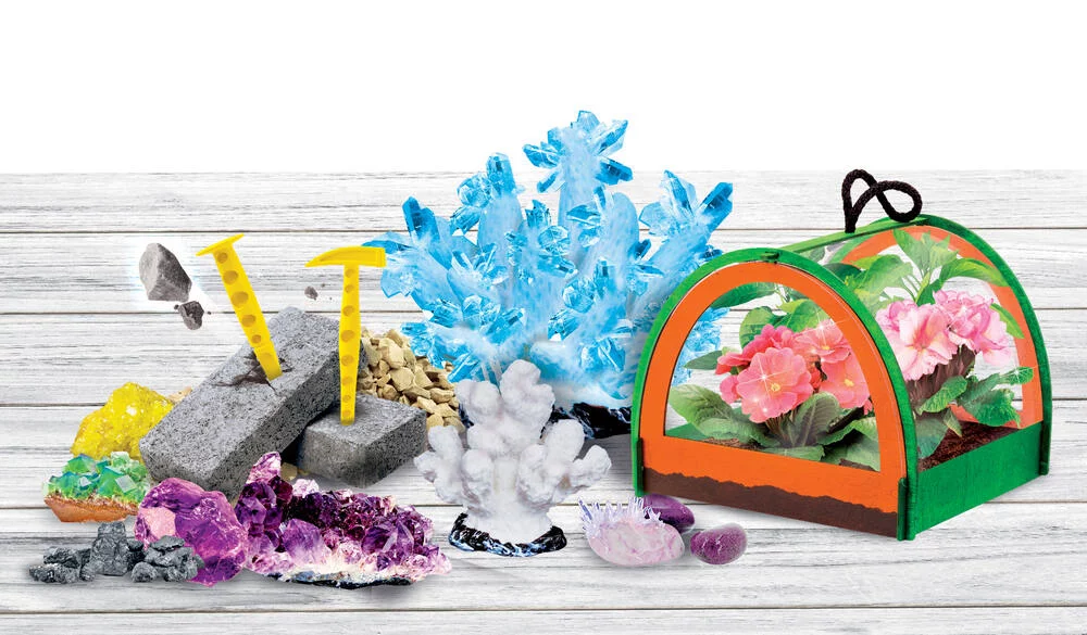 BUNDLE EXCLU MINI SCIENCE - DECOUVERTE DES CRISTAUX\/MINERAUX -BOTANIQUE