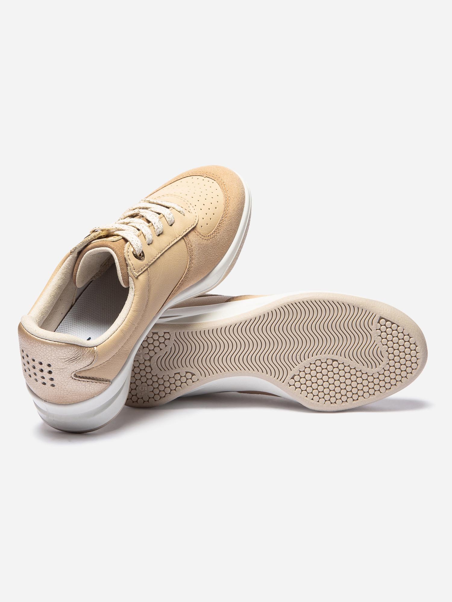 Baskets Femme Fabriquées en France Cuir Beige