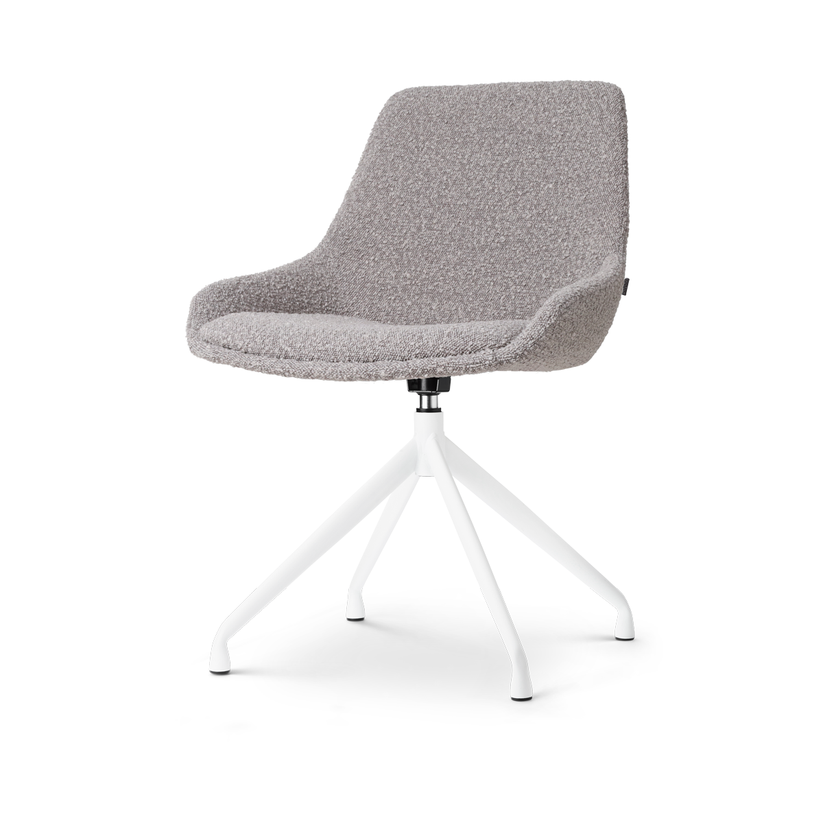 Eetkamerstoel Nola-Isa bouclé taupe - wit onderstel