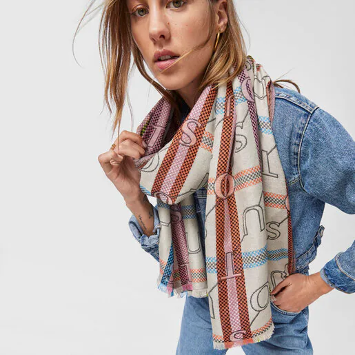 Cachecol bege TOUS Legacy Jacquard