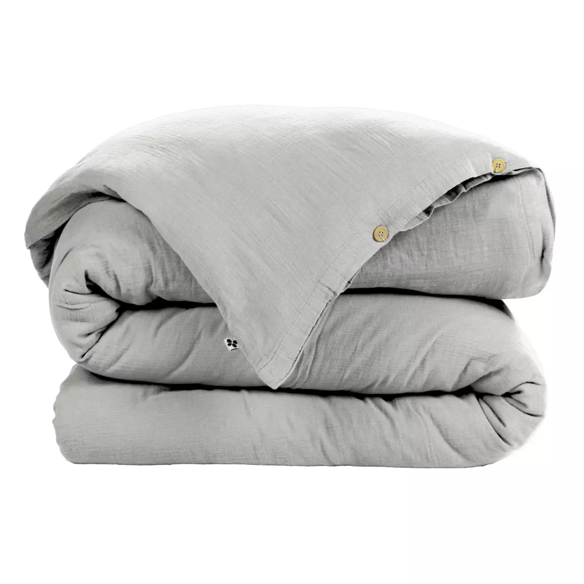 Housse de couette gaze de coton (280 x 240 cm) Gaïa Gris nuage