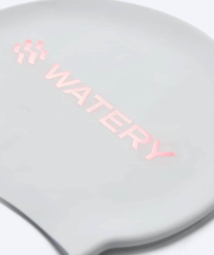 Watery badehætte - Signature Metallic - Hvid/lyserød