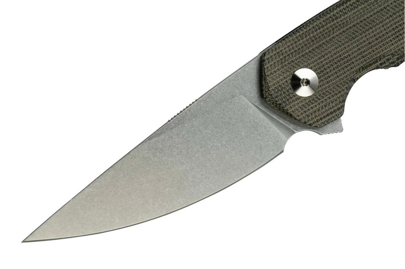 GiantMouse ACE Corta Green Canvas Micarta zakmes, Ansø en Voxnaes design