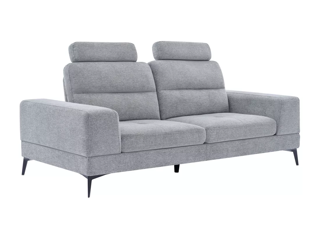 Canapé 3 places en tissu texturé gris avec dossier avance-recule UDALIO