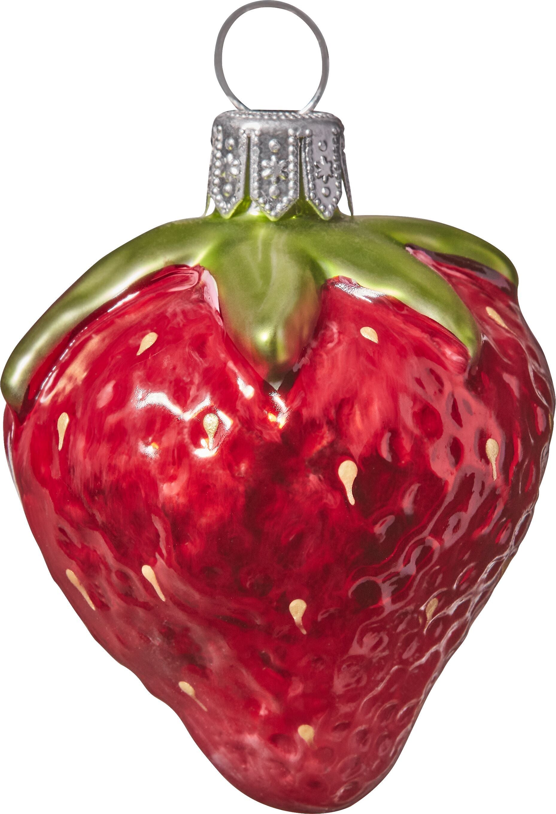 STRAWBERRY Glasfigur - Rot / H: 6.0 cm