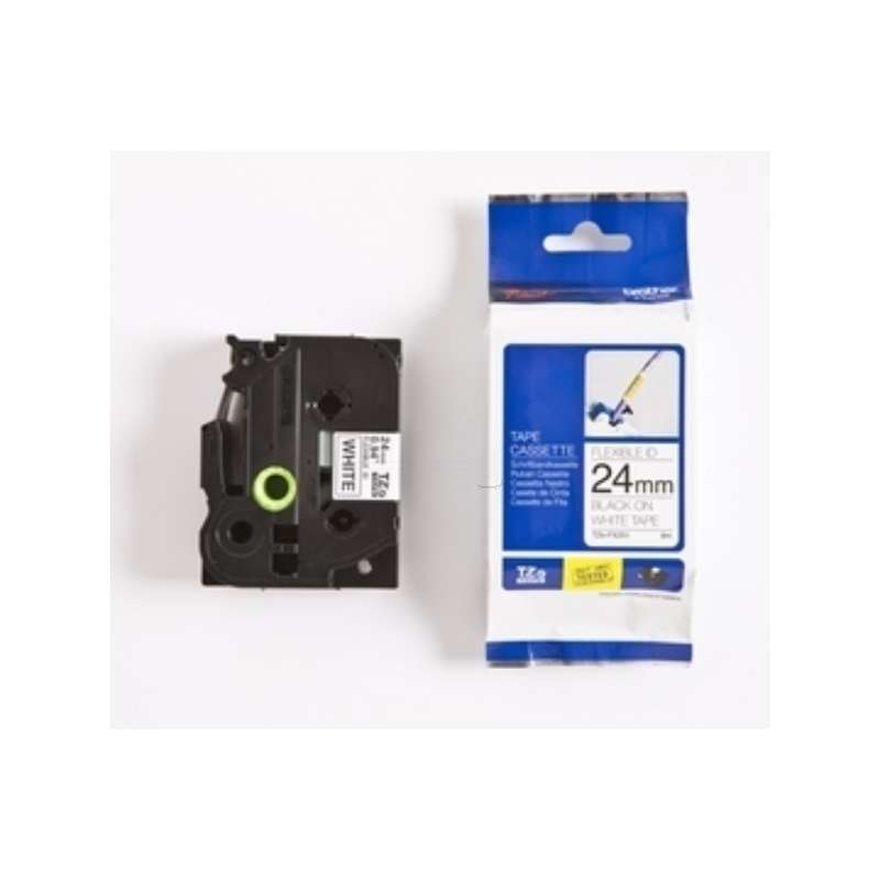 Brother P-Touch Band TZe-FX251, flexibel, 24 mm, schwarz auf weiss