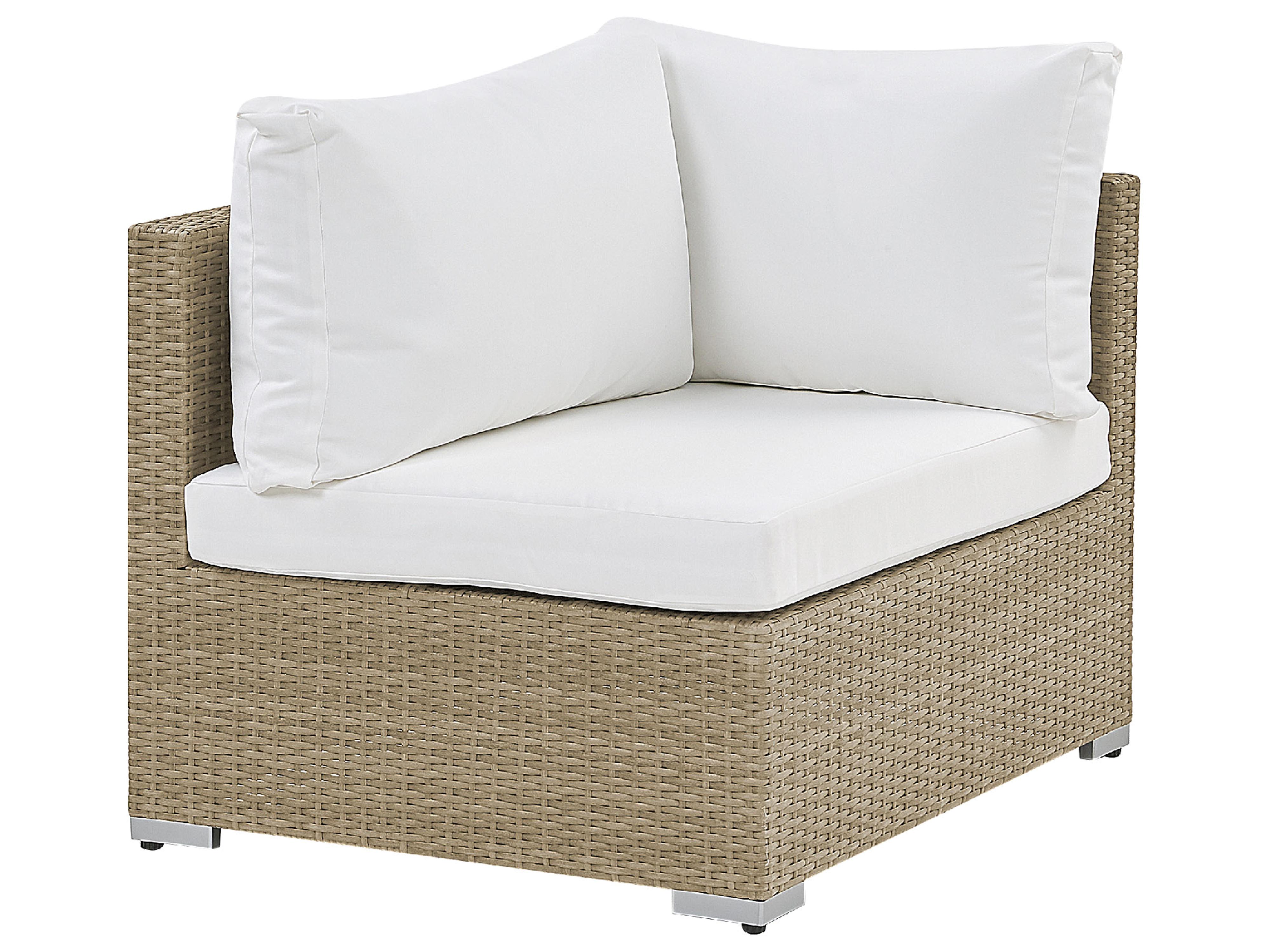 Loungeset met tafel 2-zits NOTO modulair PE rotan Lichtbruin
