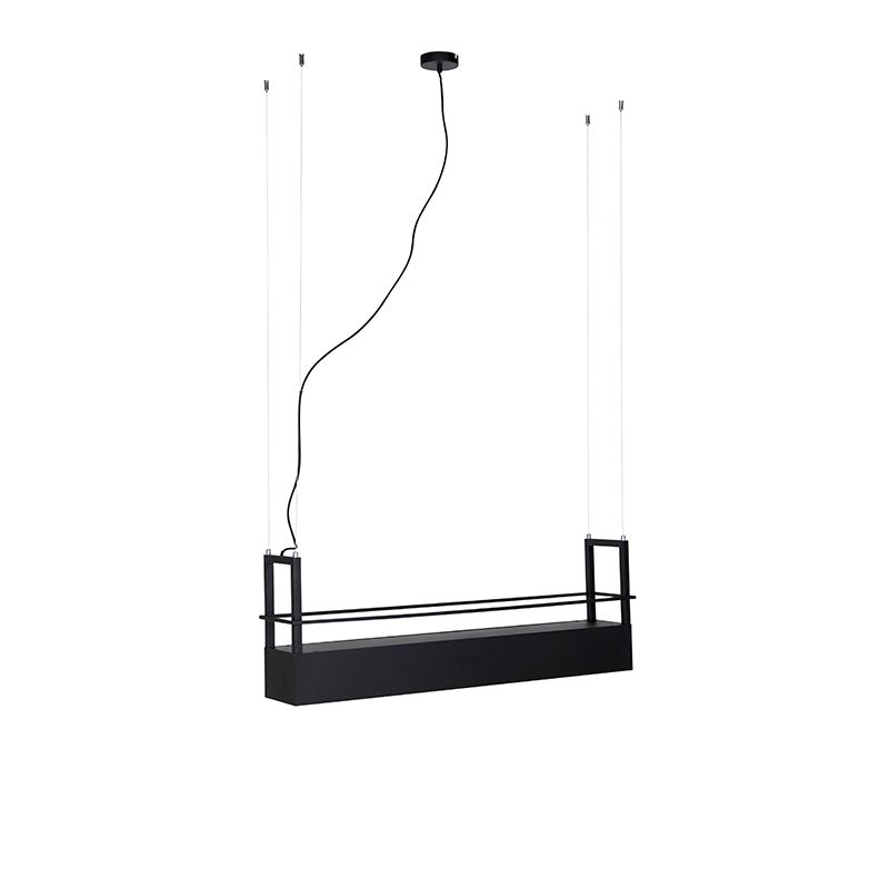Industriële hanglamp zwart met rek 4-lichts GU10 - Cage Rack