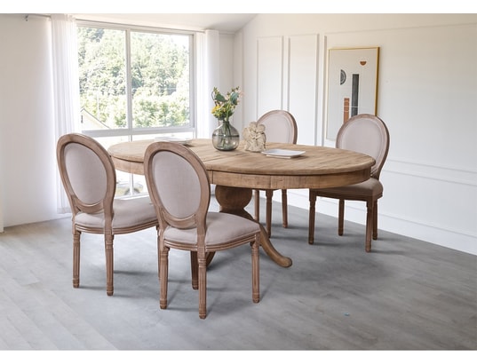 INTENSEDECO - Table de salle à manger Table ronde extensible en bois massif sidonie bois naturel