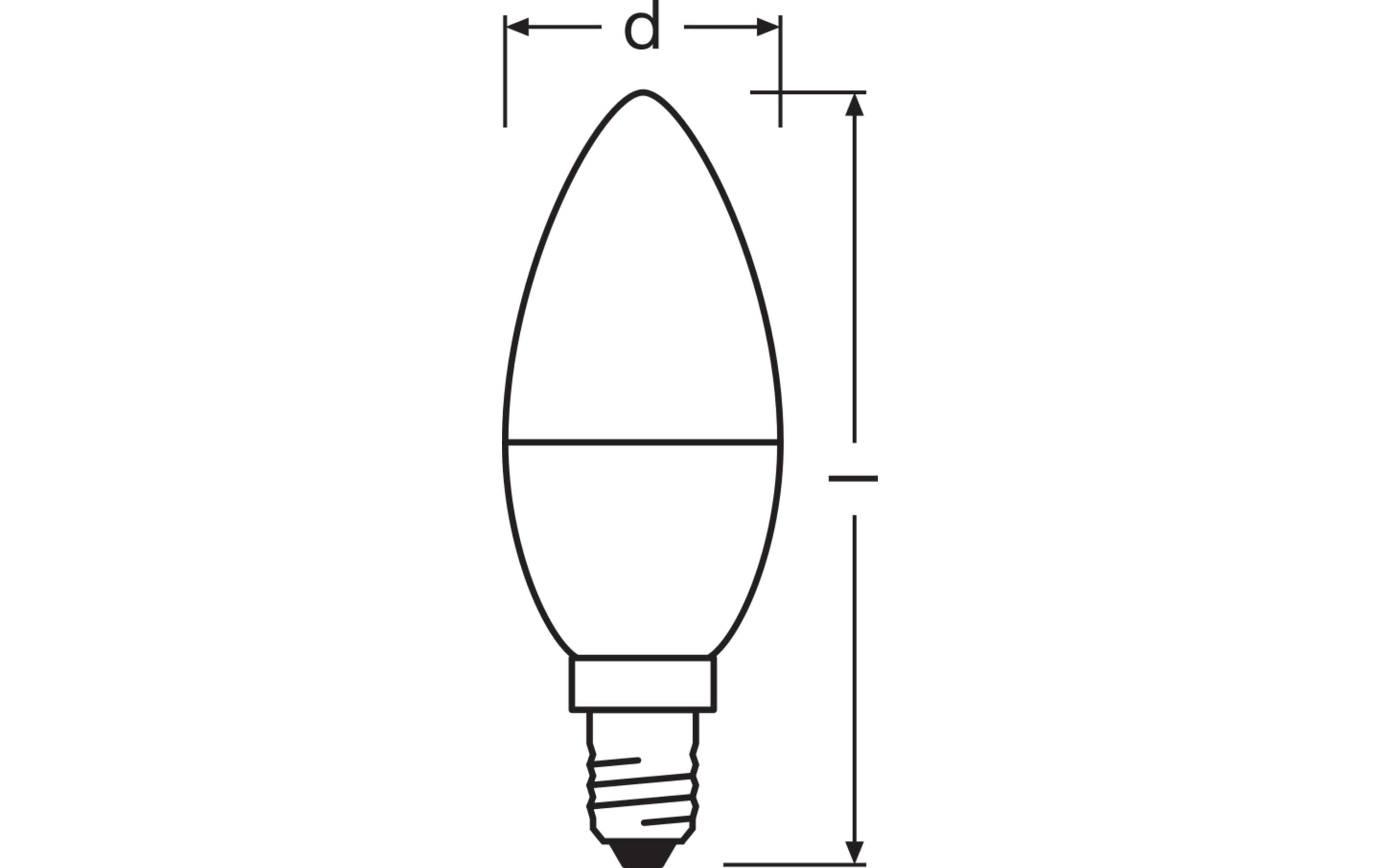 Lampe LED BASE CLASSIC B 5W, E14, Warmweiss, 3 StückLED-Lampen, klassische Minikerzenform