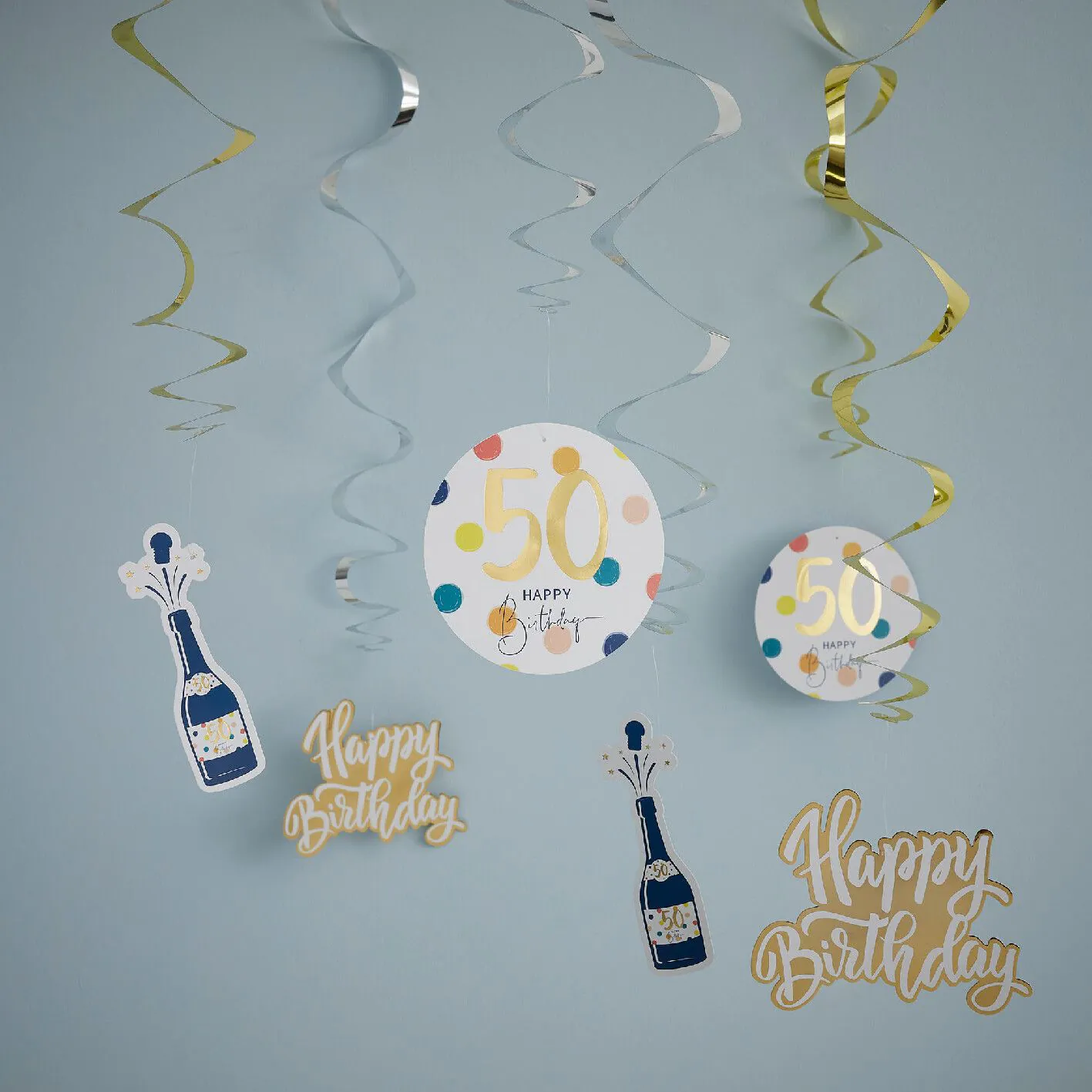 Deko-Spiralen Geburtstag, 50, 6 Stück