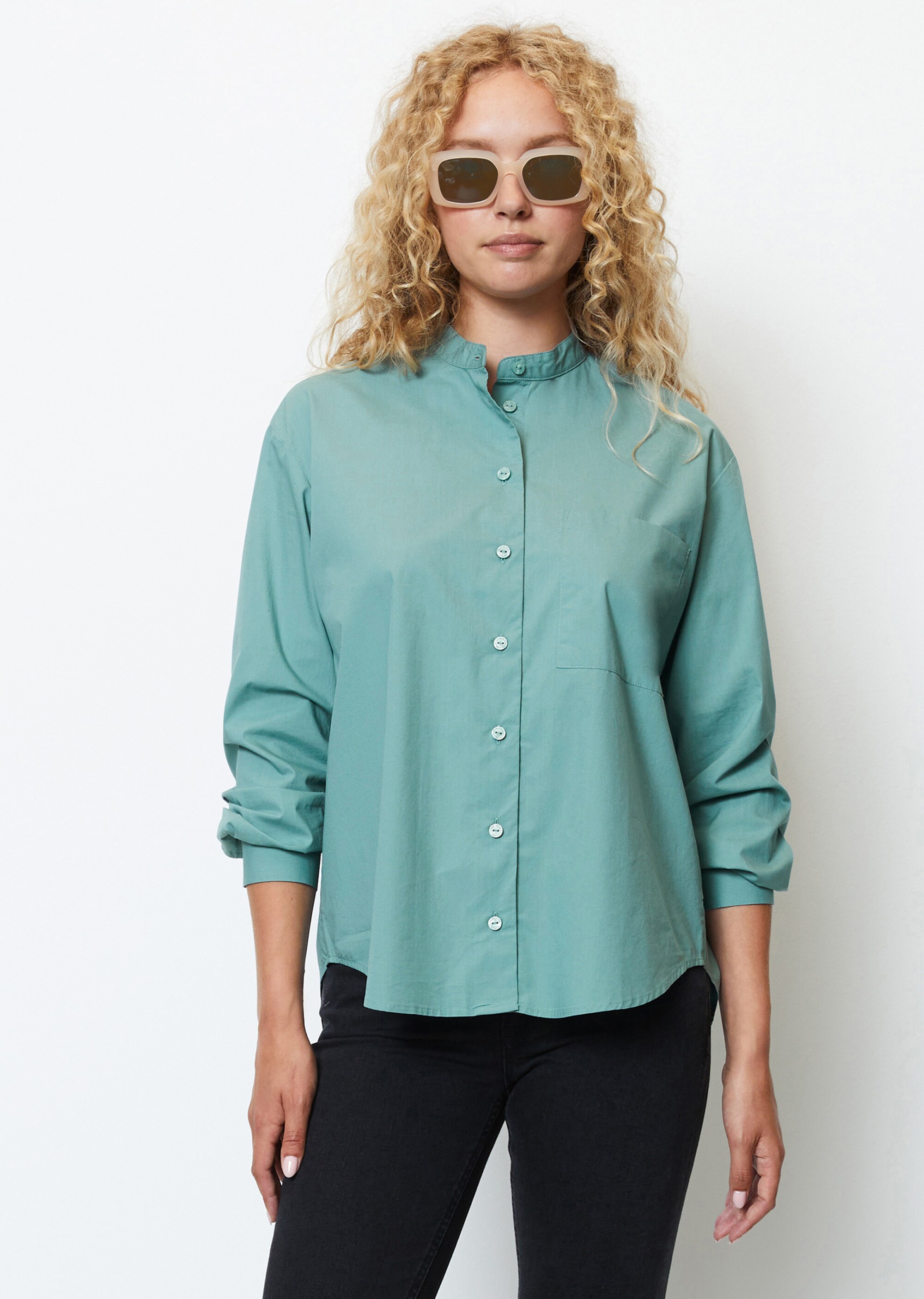 Langarm-Blusenshirt loose aus Organic Cotton