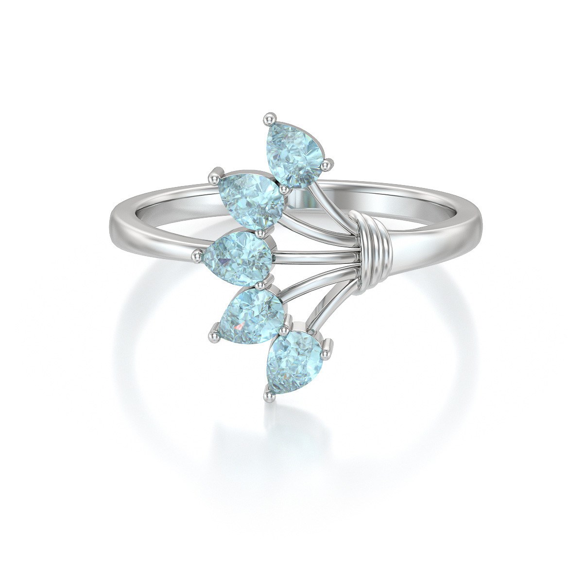 Bague ADEN Aigue-Marine sur Argent 925 2.65grs