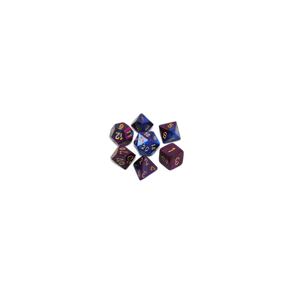 Set de 7 Dés - Gemini Bleu et Violet (Chessex 26428)